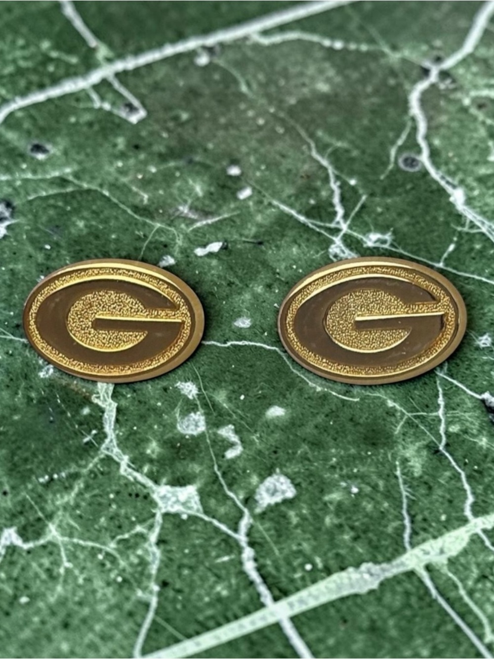 1997 Vintage NFLP by Peter David, Inc. Gold Plated Green Bay Packers Earrings
